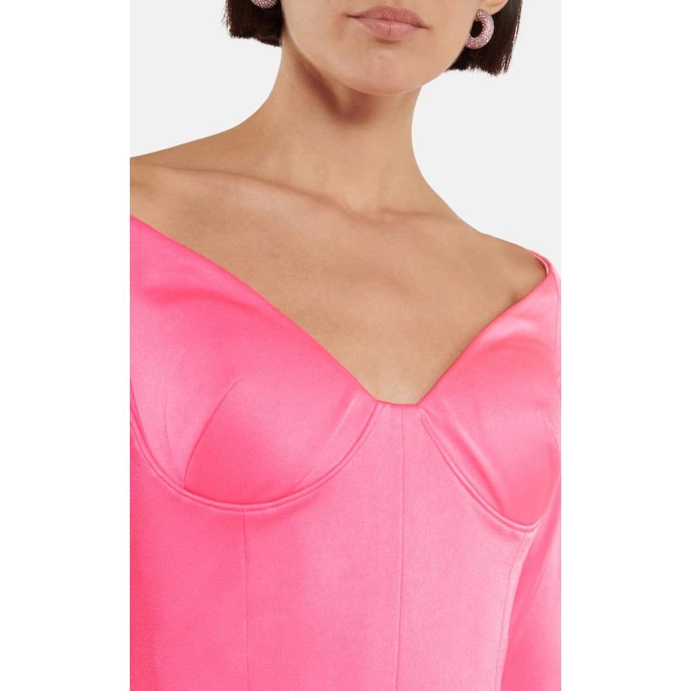 Alex Perry - Lane Satin Crepe Off Shoulder Gown - AU 12 - Picture 4 of 5